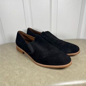 Franco Sarto Jed Black Suede Slip on Loafer Womens Size 10